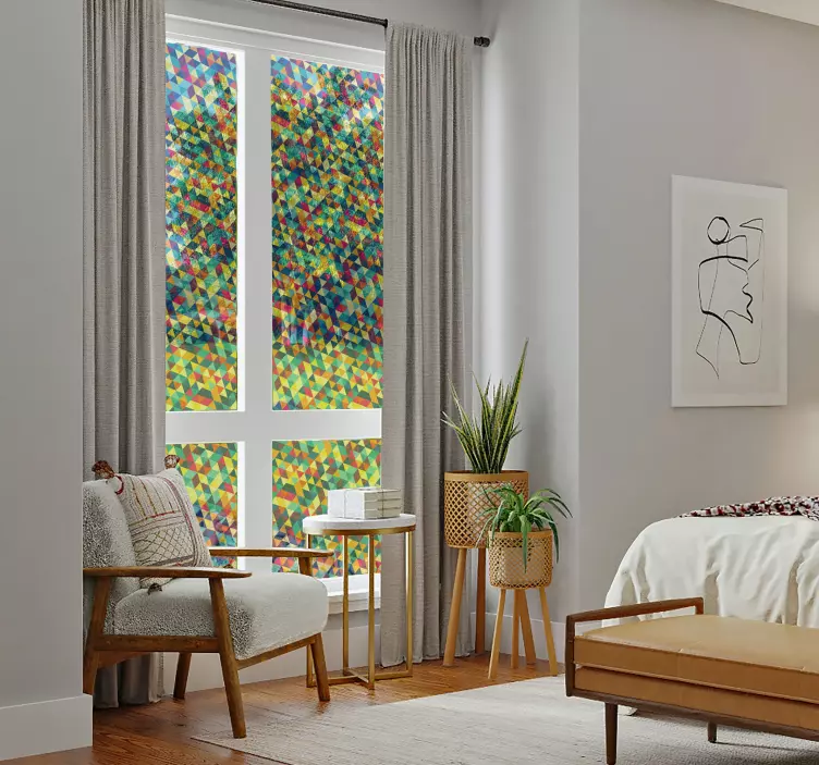 Naljepnice za prozorska stakla geometrijski proziran - TenStickers