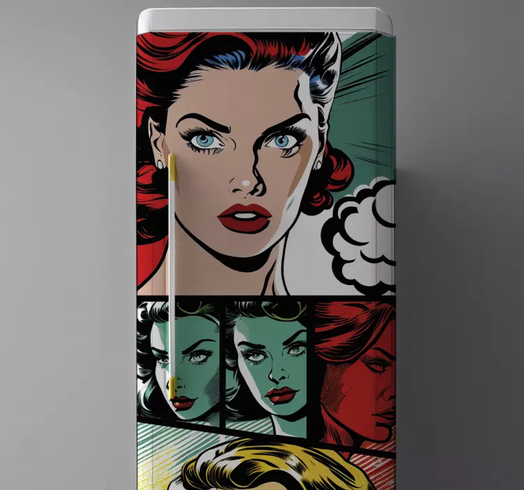 Naljepnice za hladnjak vinilni komični vintage - TenStickers