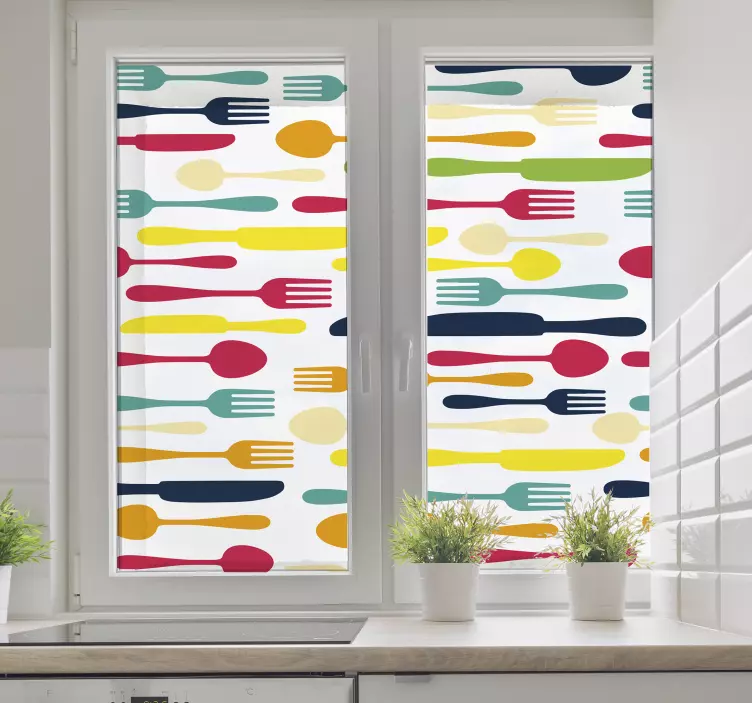 Naljepnica prozora za jelo i pribor za jelo - TenStickers