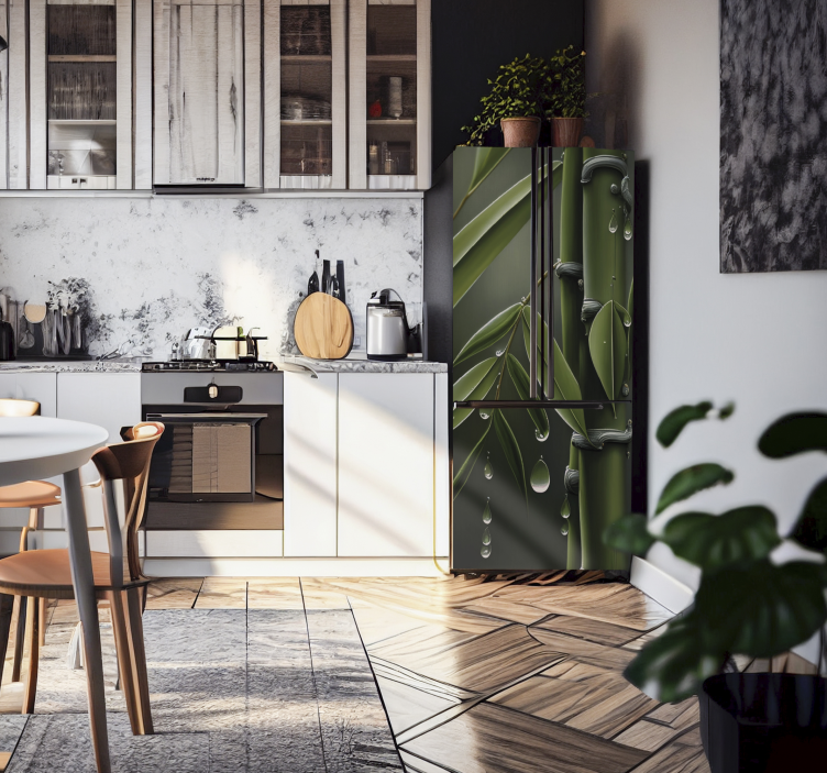 Naljepnice za hladnjak vinil od bambusa s kapima - TenStickers