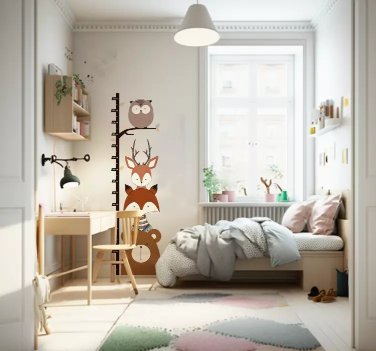 Naljepnica s visinom šuma uz šumske životinje - TenStickers