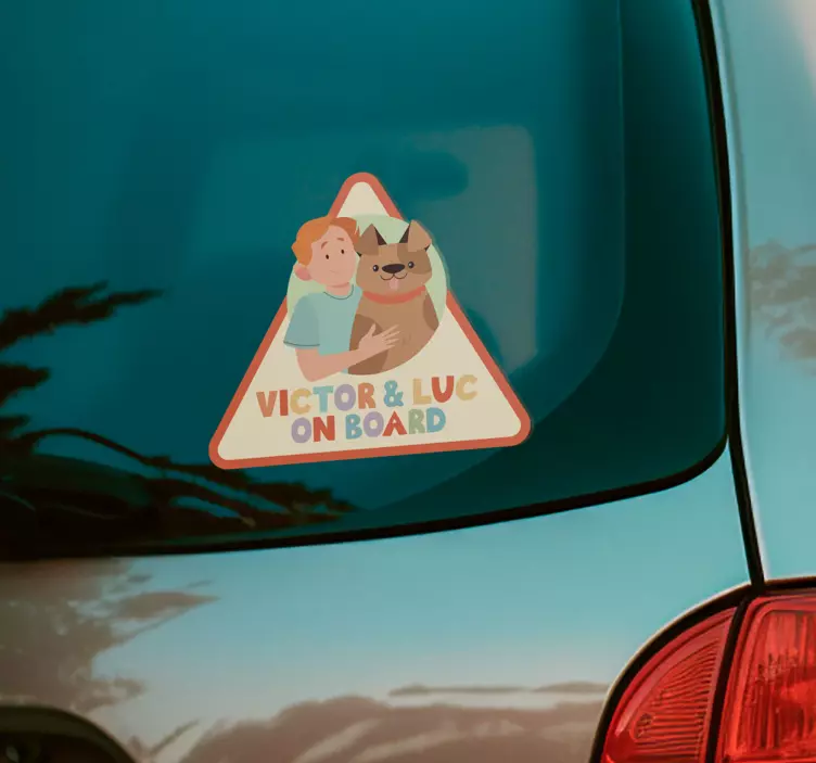 Personalizirane naljepnice za auto dijete i pas na palubi - TenStickers