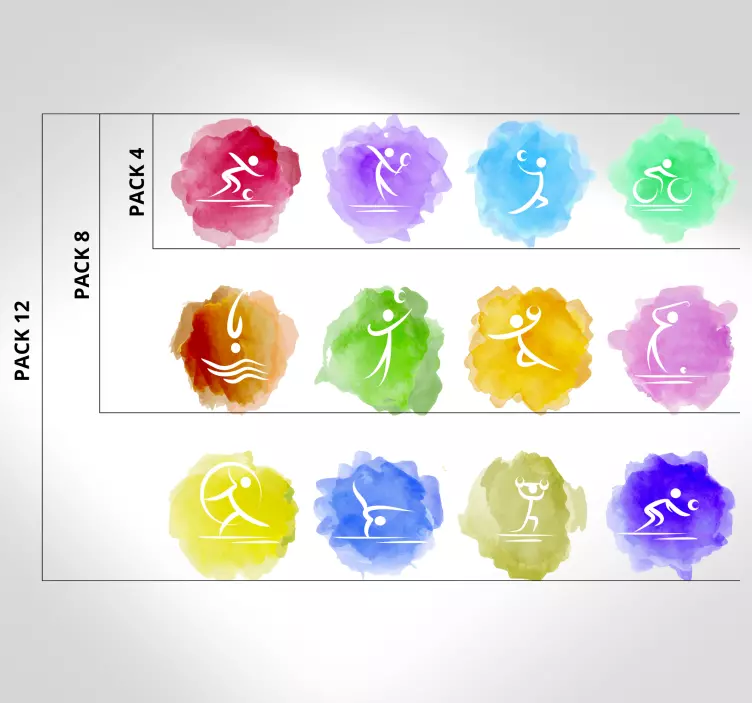 Naljepnica sporta s živopisnim atletskim ikonama - TenStickers