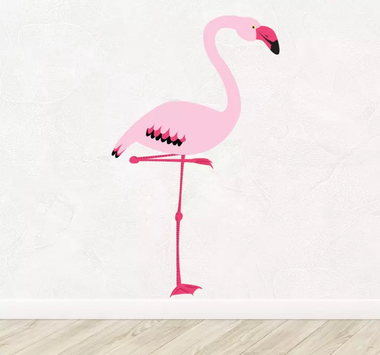 Ružičasti flamingo zidni umjetnički dekolte - TenStickers