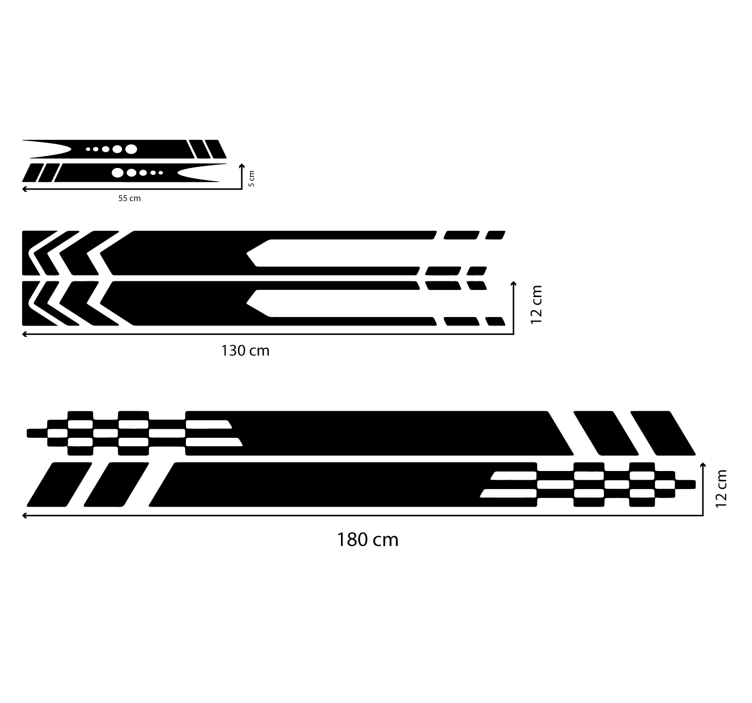 Naljepnica za auto pruge 3 dizajna - TenStickers