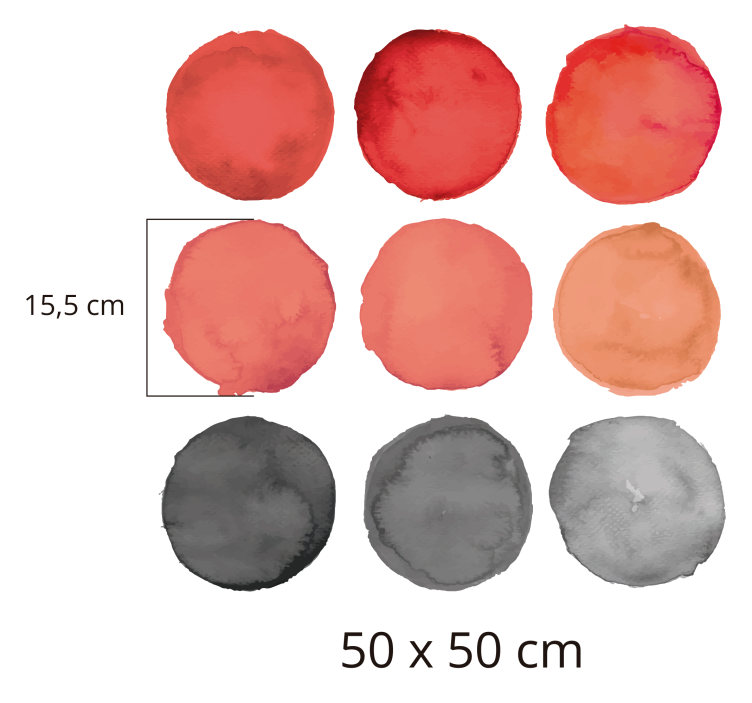 Sivi krugovi i naljepnica zidova od koralja pantone - TenStickers