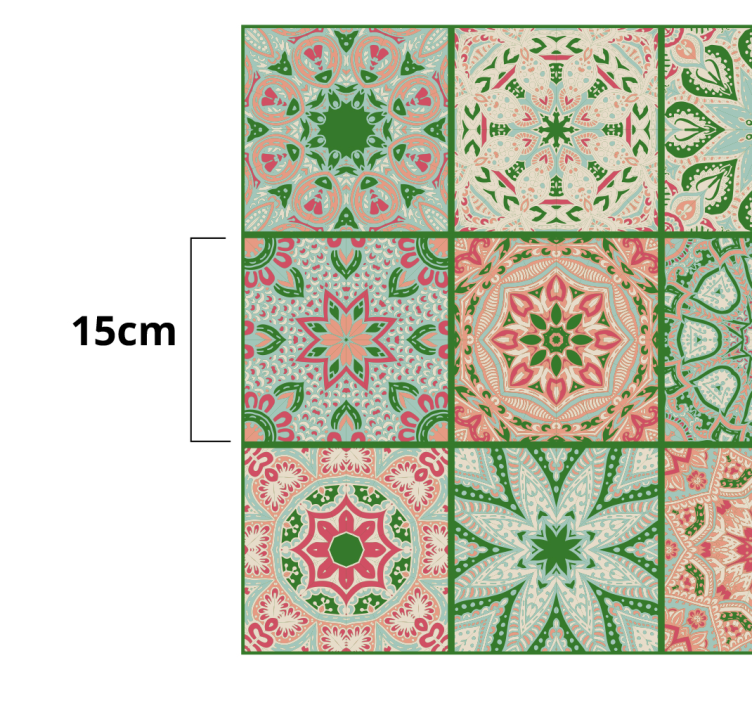 Ukrasna naljepnica šarene uzorke pločica - TenStickers