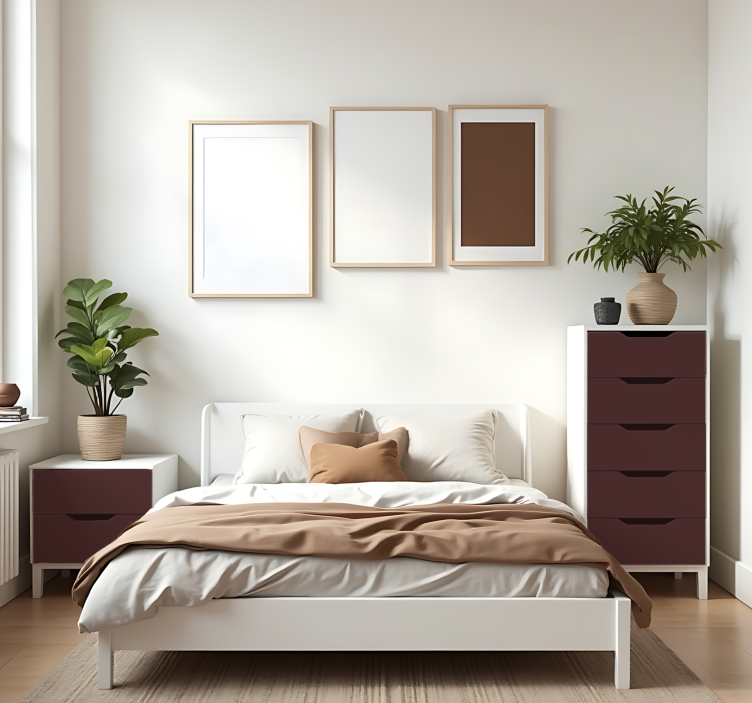 Jednobojna naljepnica za list mat granat - TenStickers