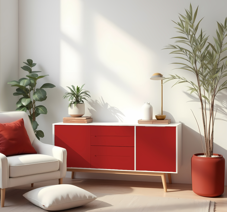 Jednobojna naljepnica za list mat crvena - TenStickers