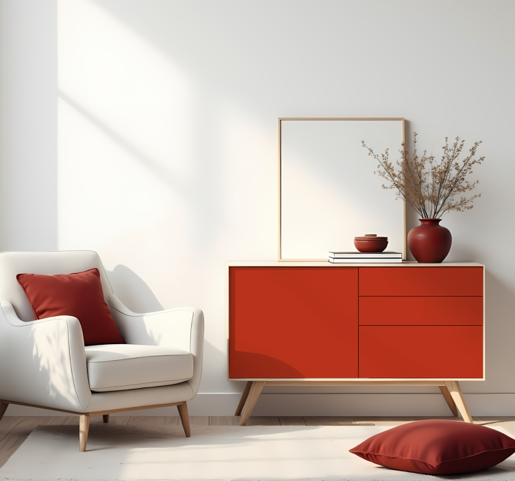 Jednobojna naljepnica za list mat koraljno crvena - TenStickers