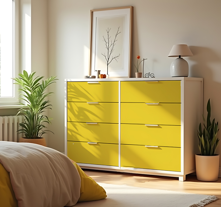 Jednobojna naljepnica za list mat svijetlo žuta - TenStickers