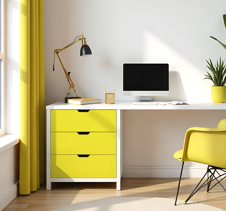 Jednobojna naljepnica za list mat svijetložuta - TenStickers