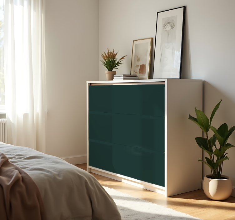 Jednobojna naljepnica za list mat tamnozelena - TenStickers