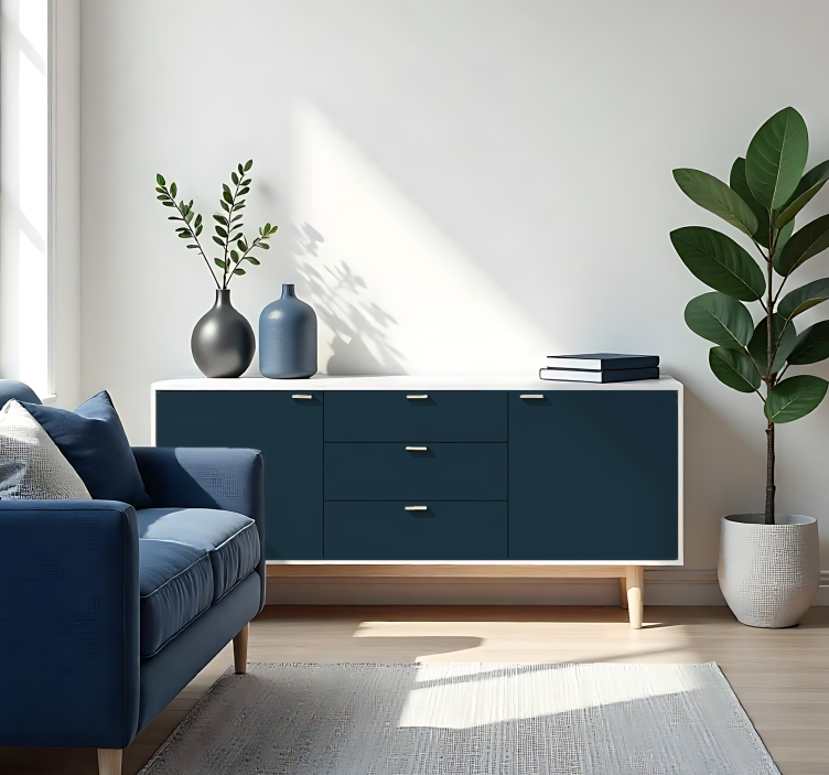 Jednobojna naljepnica za list mat tamnoplava - TenStickers