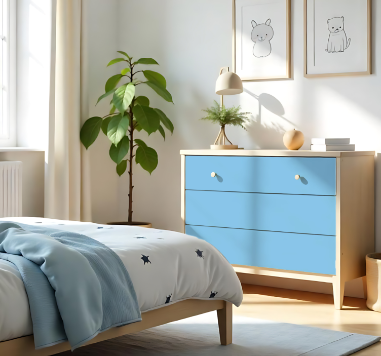 Jednobojna naljepnica za list mat nebesko plava - TenStickers