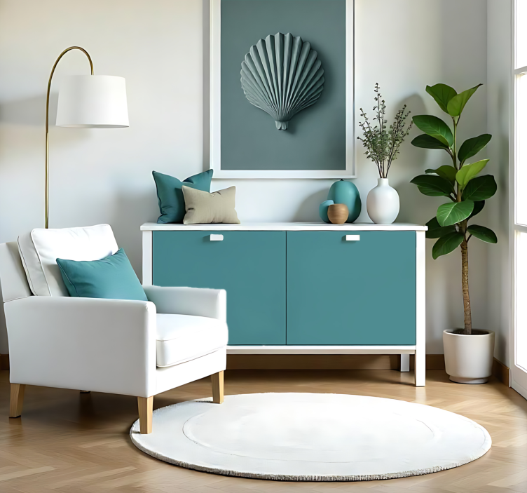 Jednobojna naljepnica za list mat tamno tirkizna - TenStickers