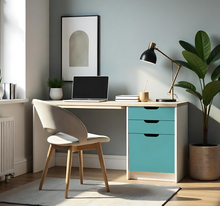 Jednobojna naljepnica za list mat srednje tirkizna - TenStickers