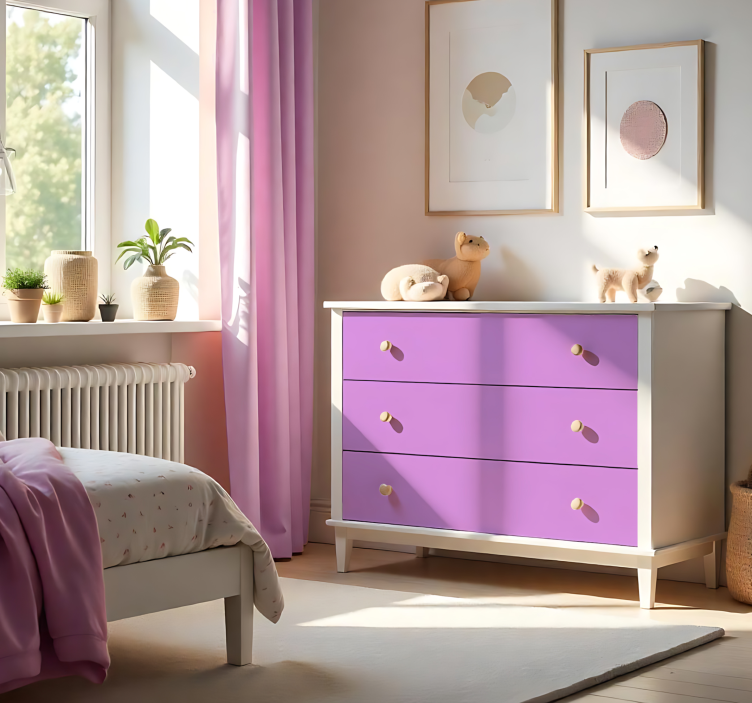 Jednobojna naljepnica za list mat ružičasta - TenStickers