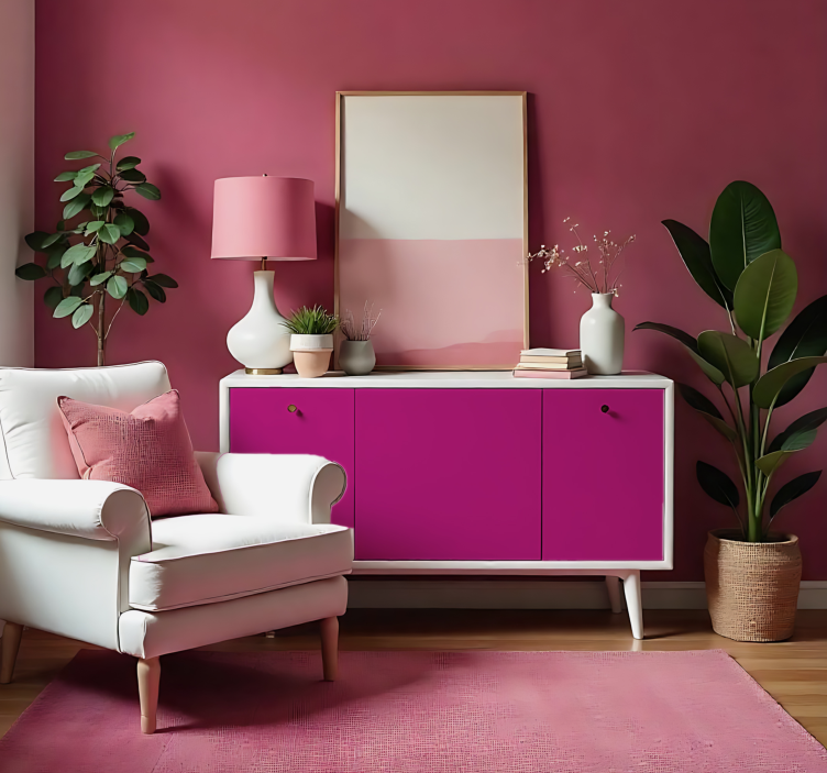 Jednobojna naljepnica za list mat vruće ružičasta - TenStickers