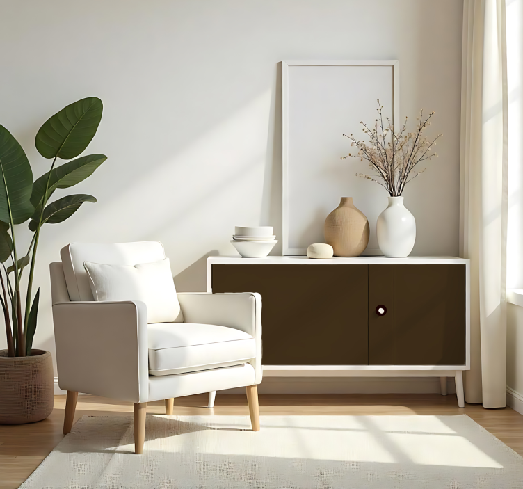 Jednobojna naljepnica za list mat smeđa - TenStickers