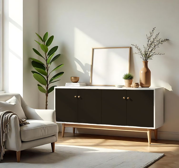 Jednobojna naljepnica za list mat tamnosmeđa - TenStickers