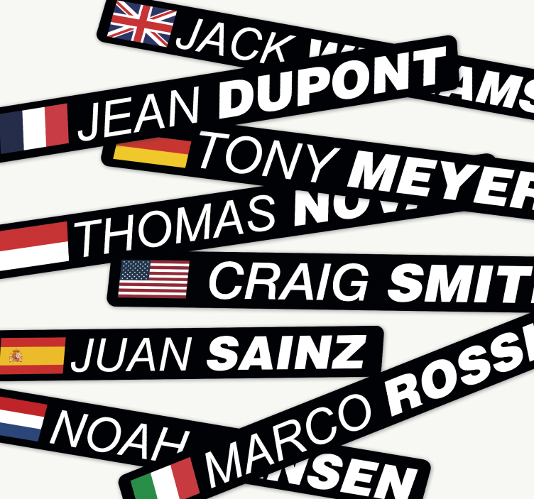 Naljepnice za bicikl putni bicikl sa zastavom i imenom - TenStickers