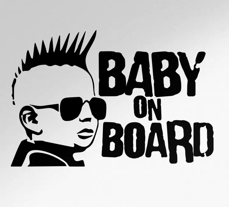 Naljepnica baby rockstar baby on board - TenStickers