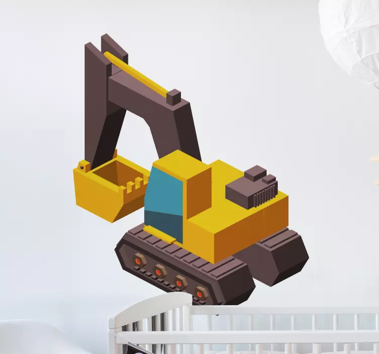 Bager 3d model naljepnica dječji stroj za igračke - TenStickers