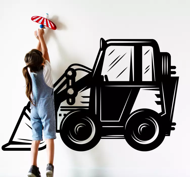 Bager buldožer stroj dječja igračka naljepnica - TenStickers