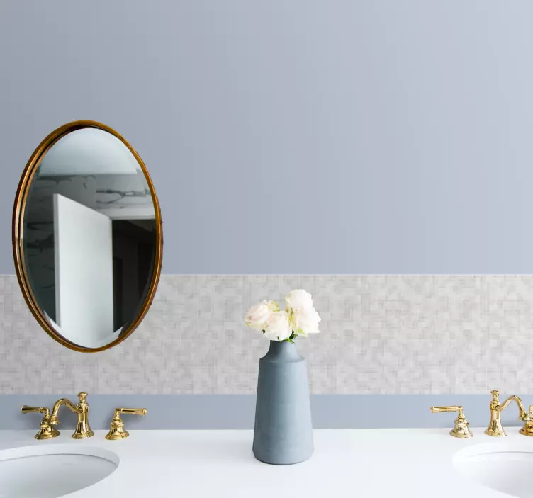 Vinil naljepnica bijeli sivi mozaik pločica - TenStickers