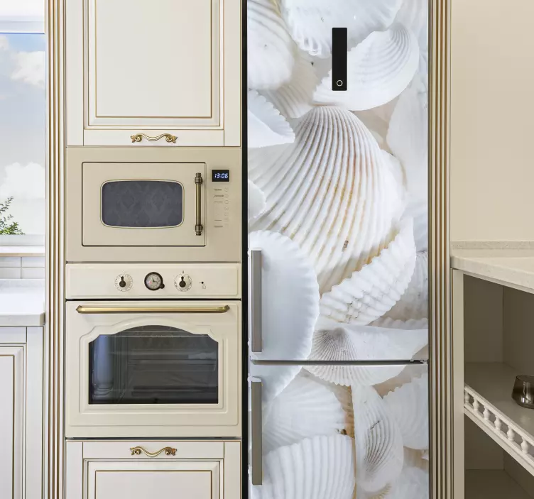 Naljepnica hladnjaka s bijelim školjkama - TenStickers