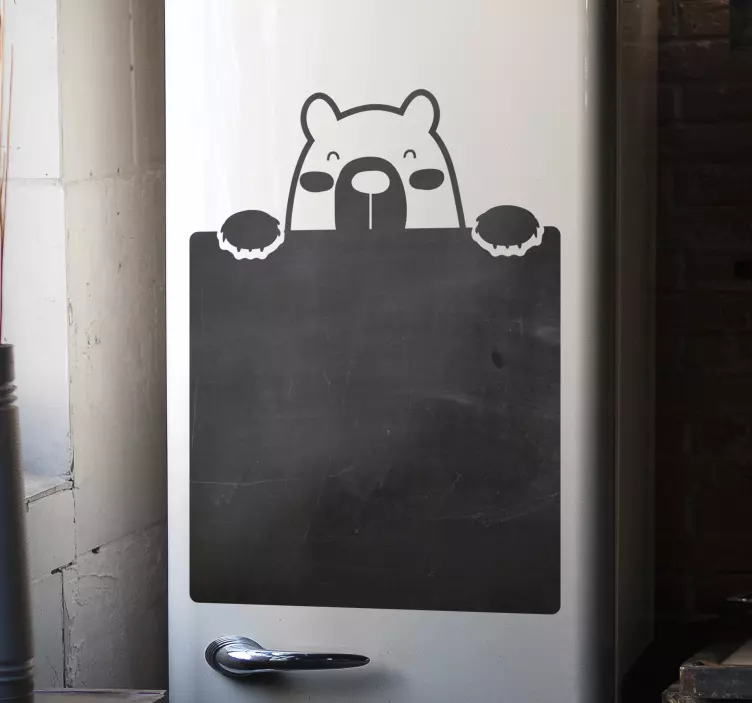 Naljepnica pločice medvjedića na medvjediću piše na naljepnici - TenStickers