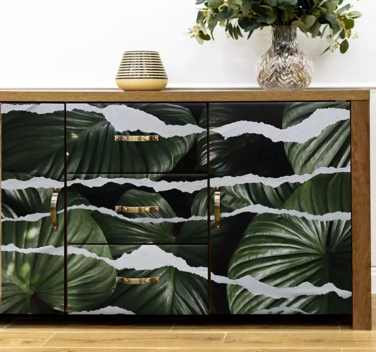 Naljepnice za namještaj s uzorkom poderanog lista - TenStickers