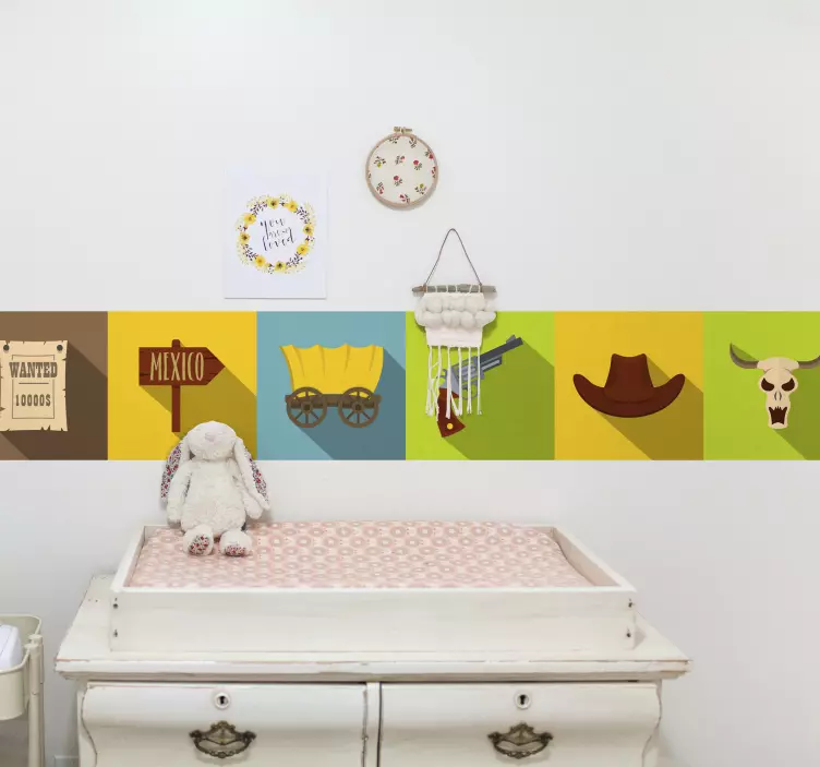 Bordura za zid elementi teme divljeg zapada - TenStickers