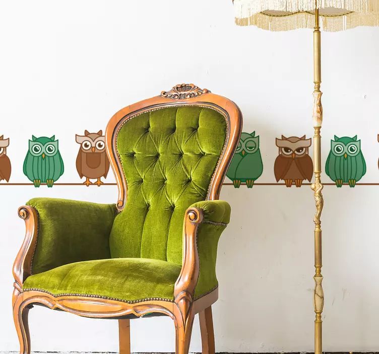 Bordura za zid kolekcija šarenih sova - TenStickers