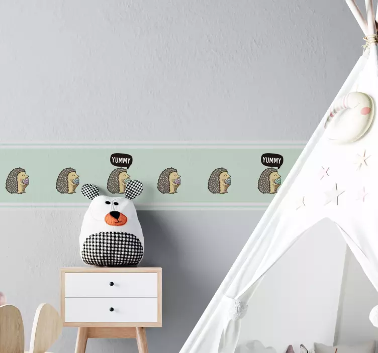 Bordura za zid kolekcija slatkih ježeva - TenStickers