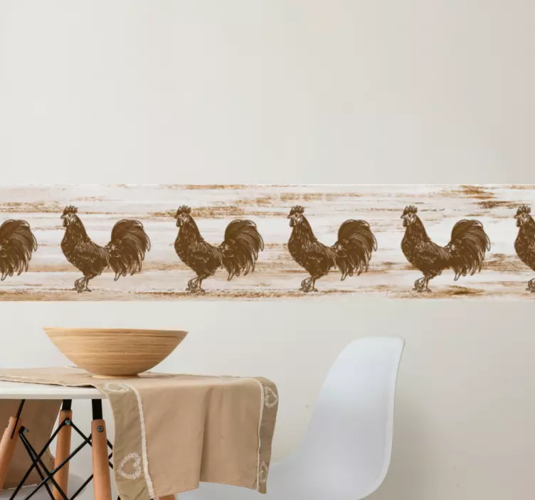 Bordura za zid šik uzorak pijetla - TenStickers