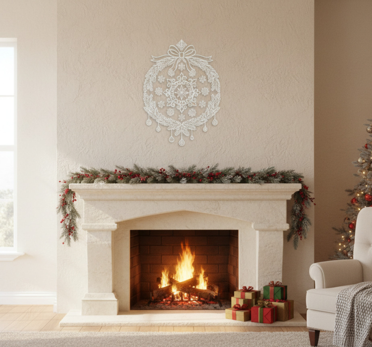 Božićna naljepnica bijela za prozore - TenStickers