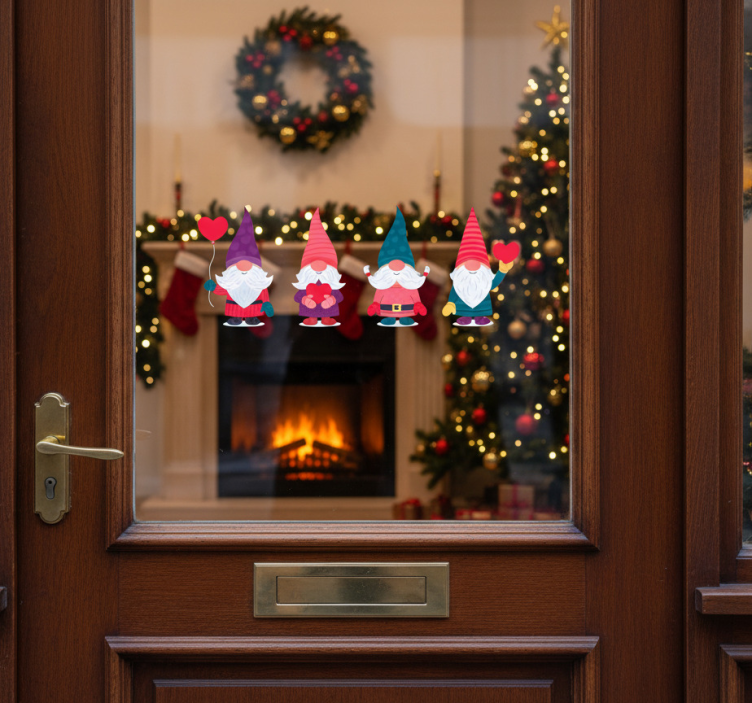 Božićna naljepnica djedovih patuljaka - TenStickers