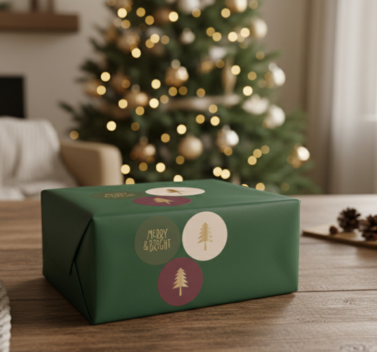 Božićna naljepnica klasični blagdanski uzorak - TenStickers