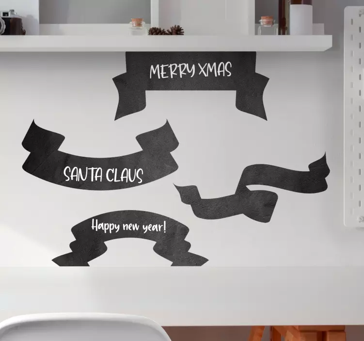 Božićna naljepnica set blagdanskih crnih plakata - TenStickers