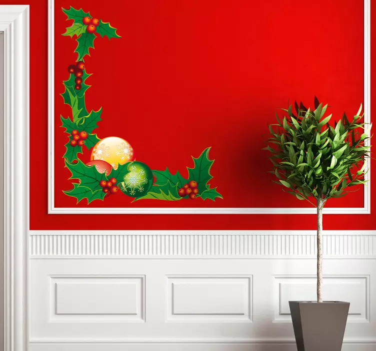 Božićne kutne cvjetne naljepnice - TenStickers