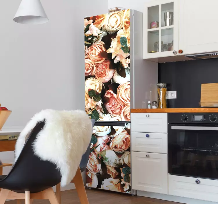 Naljepnica s hladnjakom ruža s ružama - TenStickers