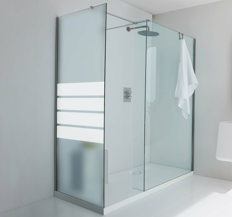 Naljepnica za tuš zaslon s četiri jednobojne pruge - TenStickers