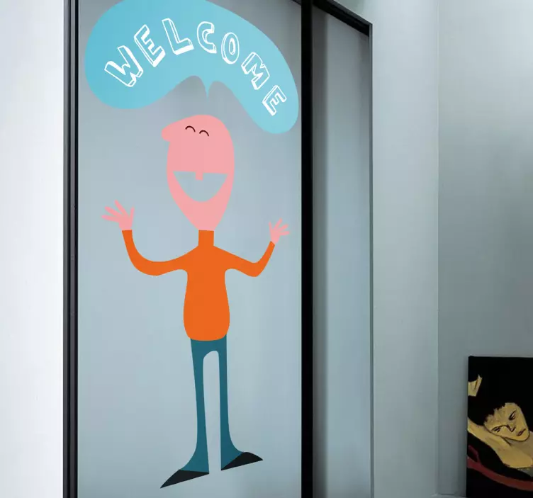 čovjek s naljepnicom za znak dobrodošlice - TenStickers