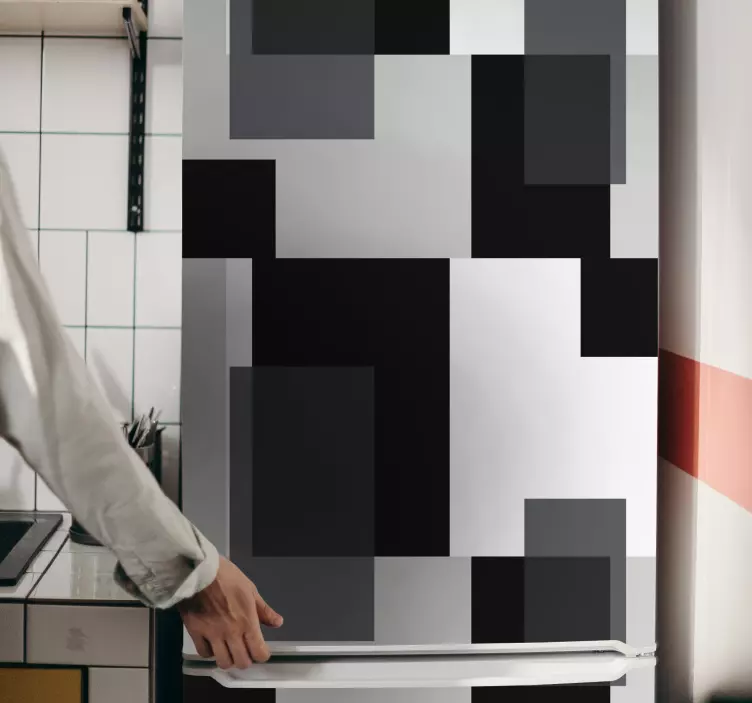 Crno -bijele boje blokovi naljepnica za hladnjak - TenStickers