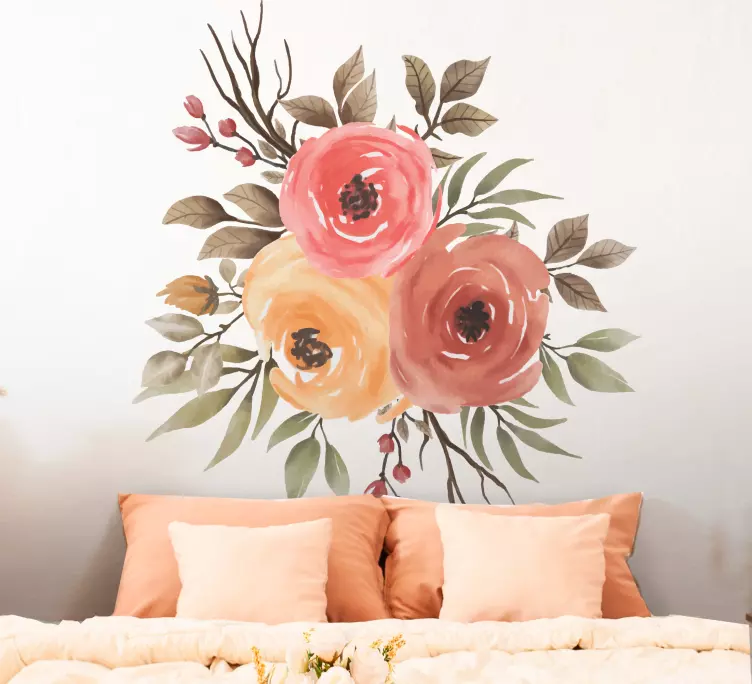 Crtanje naljepnice cvijeta osušenih ruža - TenStickers