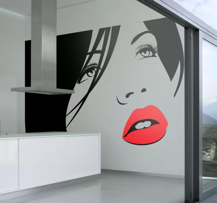 Crvena naljepnica za usne - TenStickers