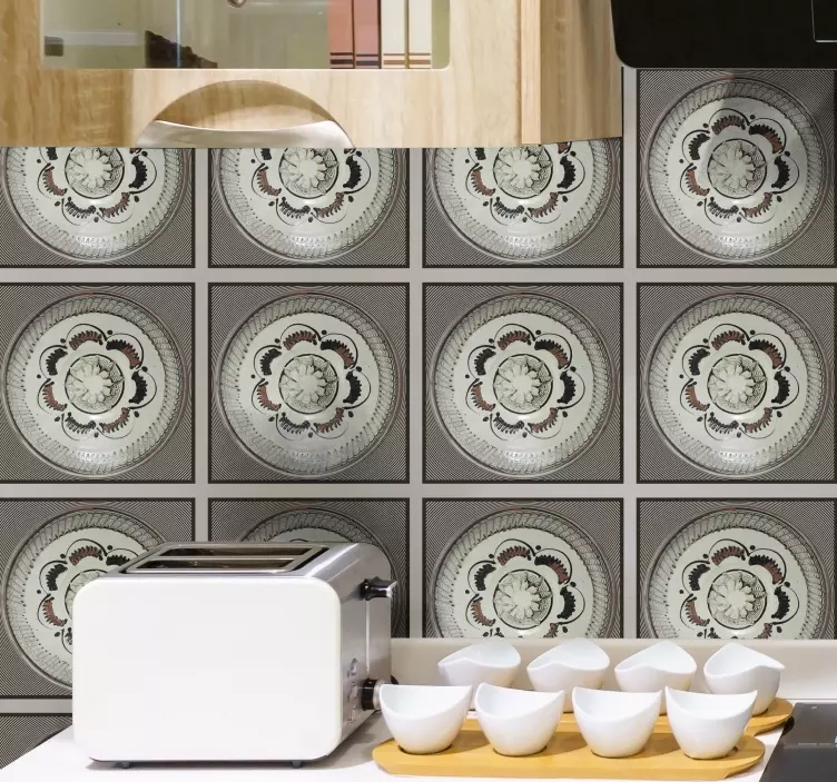 Cvjetna horezu pločica vinil naljepnica - TenStickers