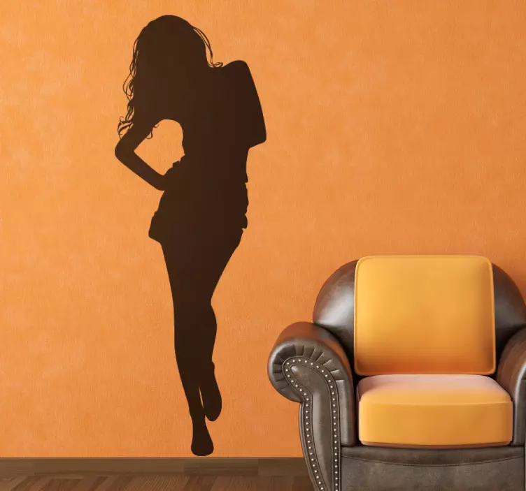Dama hodanje naljepnica silueta - TenStickers